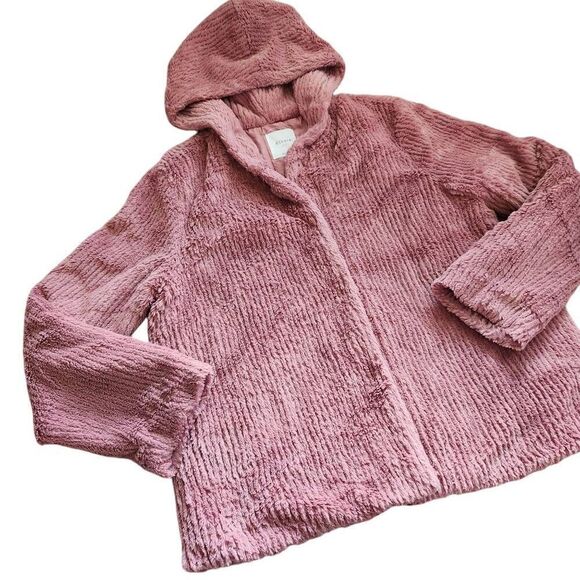 Elodie Jacket Kids Girls XL Fleece Hooded Teddy Nordstrom Snap Outerwear Fuzzy S - Picture 1 of 6